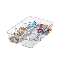 iDesign 6 Compartment Plastic Drawer Organizer