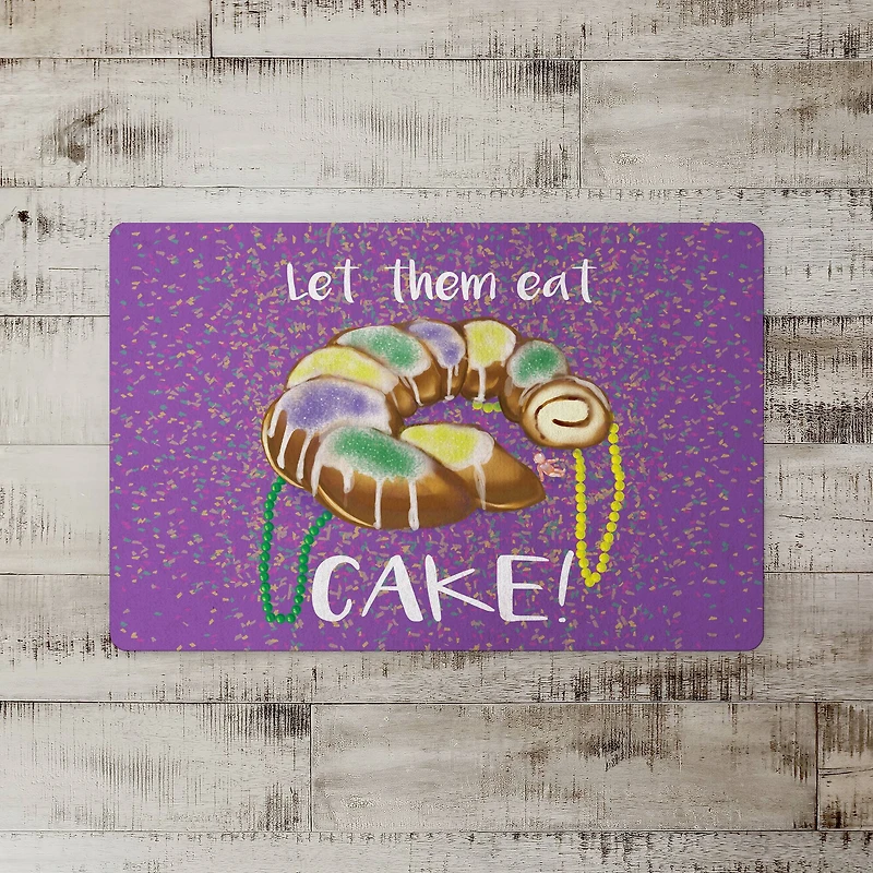 Let Eat Them Cake Mardi Gras Floor Mat