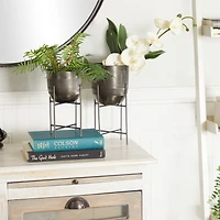 Grey Modern Planter, Set of 2" 12", 9"