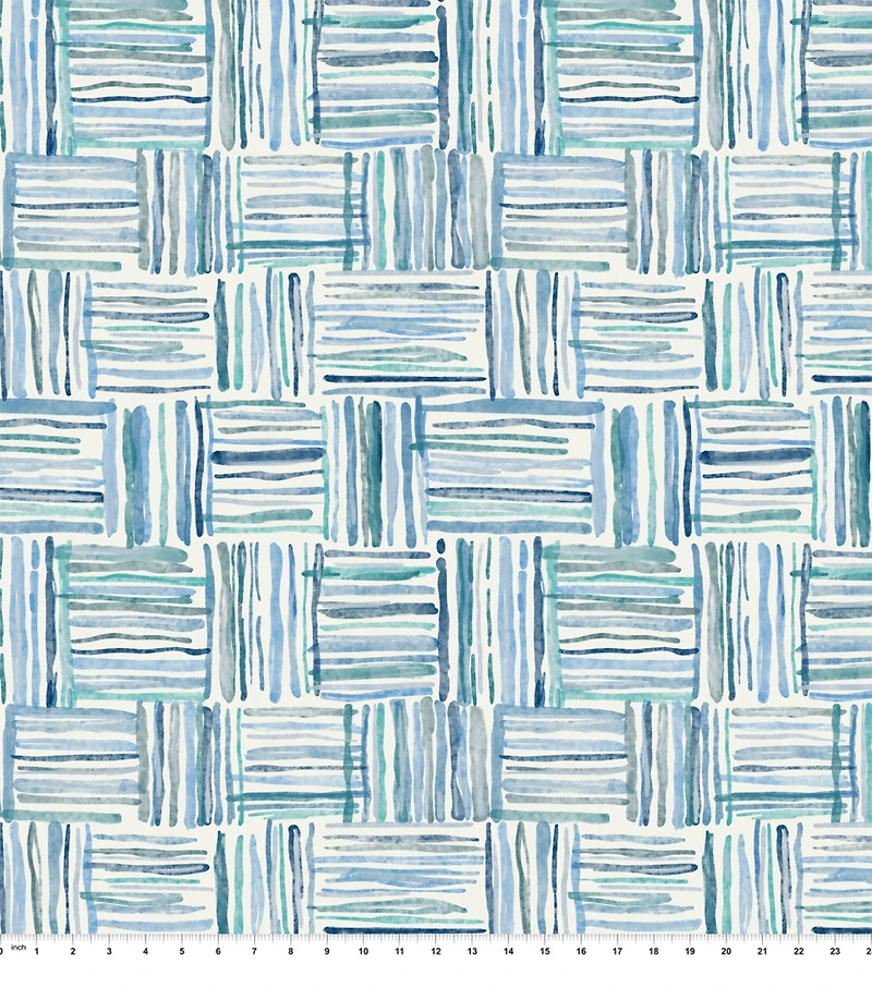 Springs Creative Modern Coastal Riot Raffia Blue Fabric