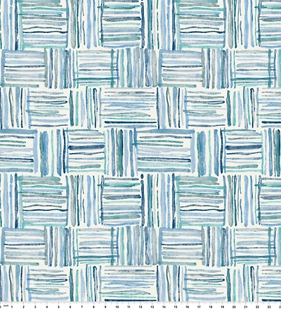 Springs Creative Modern Coastal Riot Raffia Blue Fabric