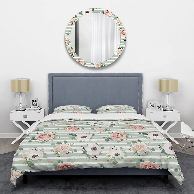 Designart 'Floral Retro Pattern V' Mid-Century Duvet Cover Set