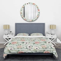 Designart 'Floral Retro Pattern V' Mid-Century Duvet Cover Set