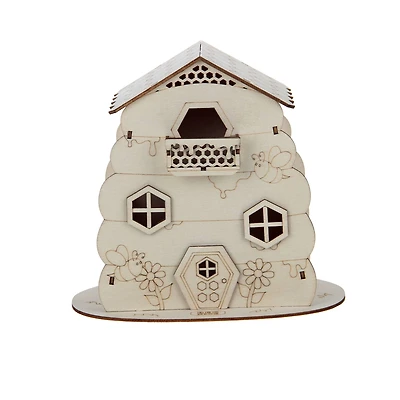 6.25" Bee Hive House DIY LED Wood Décor by Make Market®
