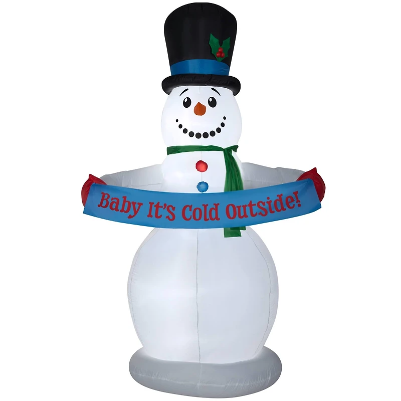 8ft. Airblown® Inflatable Christmas Snowman with Banner