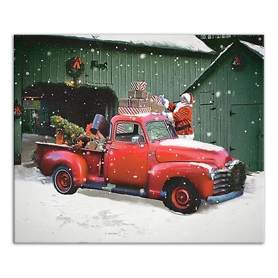 Santa Packing The Truck 24x20 Canvas Wall Art