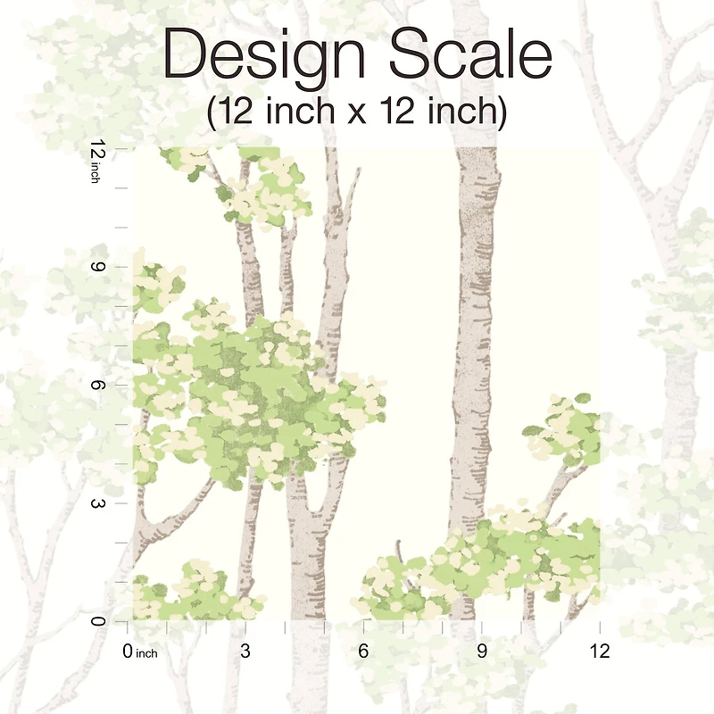 RoomMates Green & Gray Birch Grove Peel & Stick Wallpaper