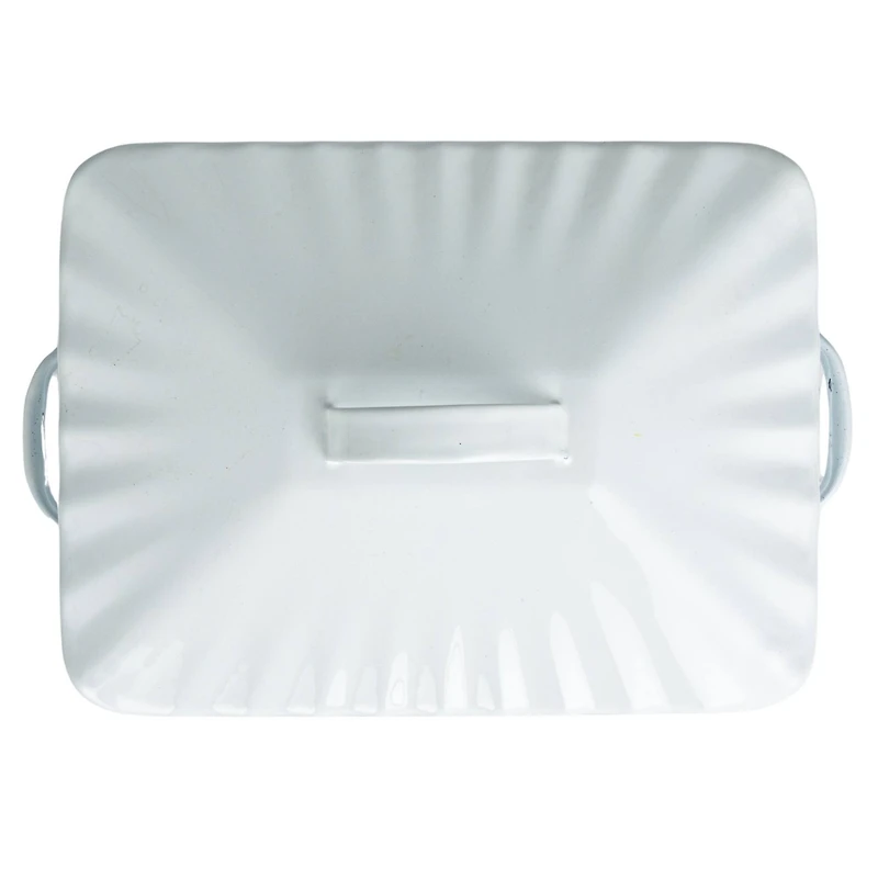 Hello Honey® 13.5" White Chic Farmhouse Enameled Bread Box