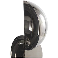 18" Black Crystal Abstract Sculpture with Stacked Semi Circles