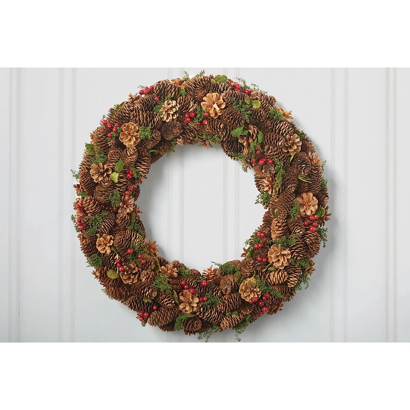 DII® Berry Pinecone Holiday Wreath