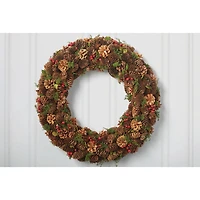 DII® Berry Pinecone Holiday Wreath