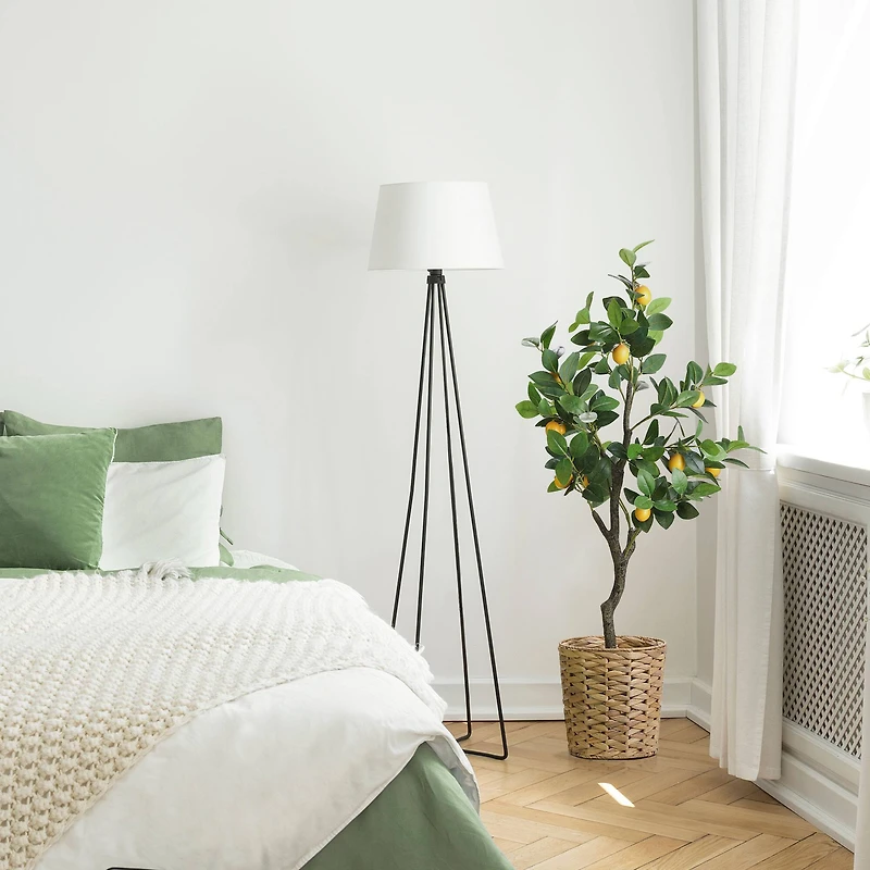 American Art Decor 4ft. Lemon Tree in Water Hyacinth Woven Basket