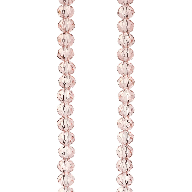 Pink Glass Faceted Rondel Beads, 6mm by Bead Landing™