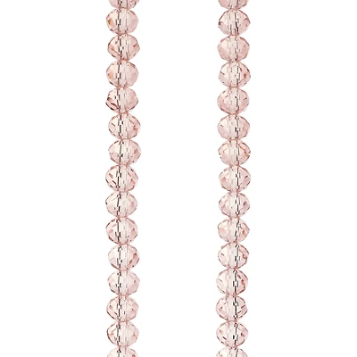 Pink Glass Faceted Rondel Beads, 6mm by Bead Landing™