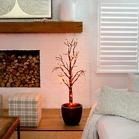 4ft. Pre-Lit LED Black Twig Artificial Halloween Tree