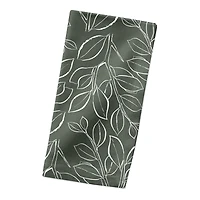Sage Lined Leaves Cotton Twill Napkin