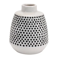 Black & White Bubbled Ceramic Bud Vase Set