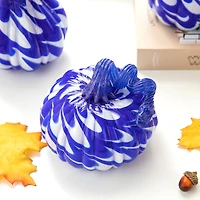 Glitzhome® Blue and White Glass Pumpkin & Gourd Set