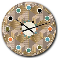 Designart 'Retro Square Design V Mid-Century Modern Wall Clock