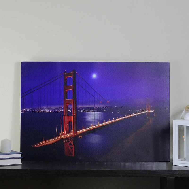 LED Lighted San Francisco Golden Gate Bridge Canvas Wall Art