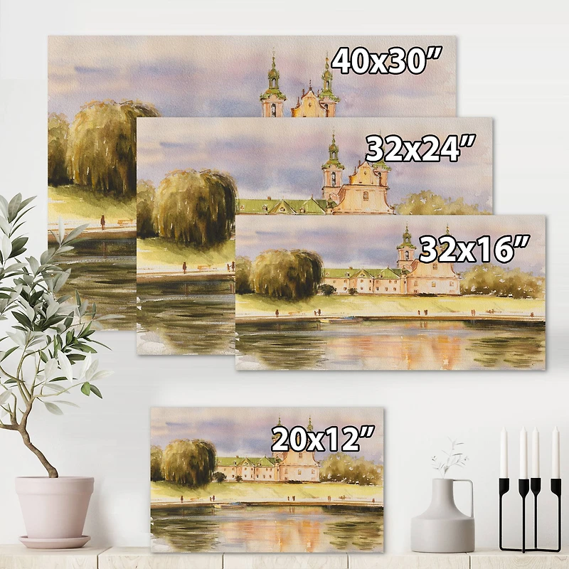 Designart - Historic Church On The Rock On Banks of The River