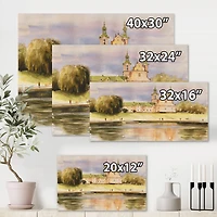 Designart - Historic Church On The Rock On Banks of The River