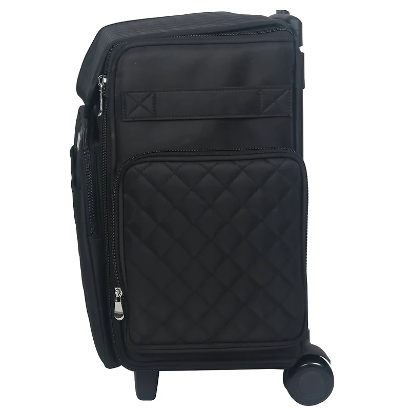 Everything Mary Black Quilted Rolling Scrapbook Storage Tote
