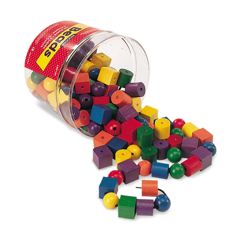 Learning Resources® Wooden Beads in a Bucket
