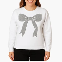 Holiday White Sweatshirt & Silver Iron-On Glitter Vinyl Craft Bundle