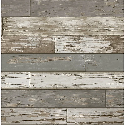 NuWallpaper Scrap Wood Beige Peel & Stick Wallpaper