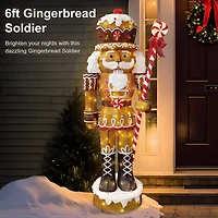 6ft. LED Outdoor Gingerbread Christmas Soldier