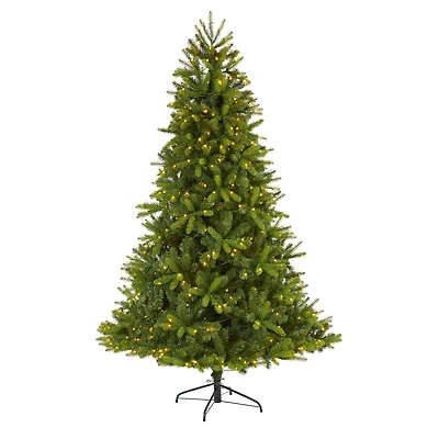 7ft. Pre-Lit New Haven Spruce Artificial Christmas Tree, Clear LED Lights