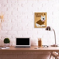 Stupell Industries Coffee and Dogs Phrase French Bulldog Café Pet Canvas Wall Art