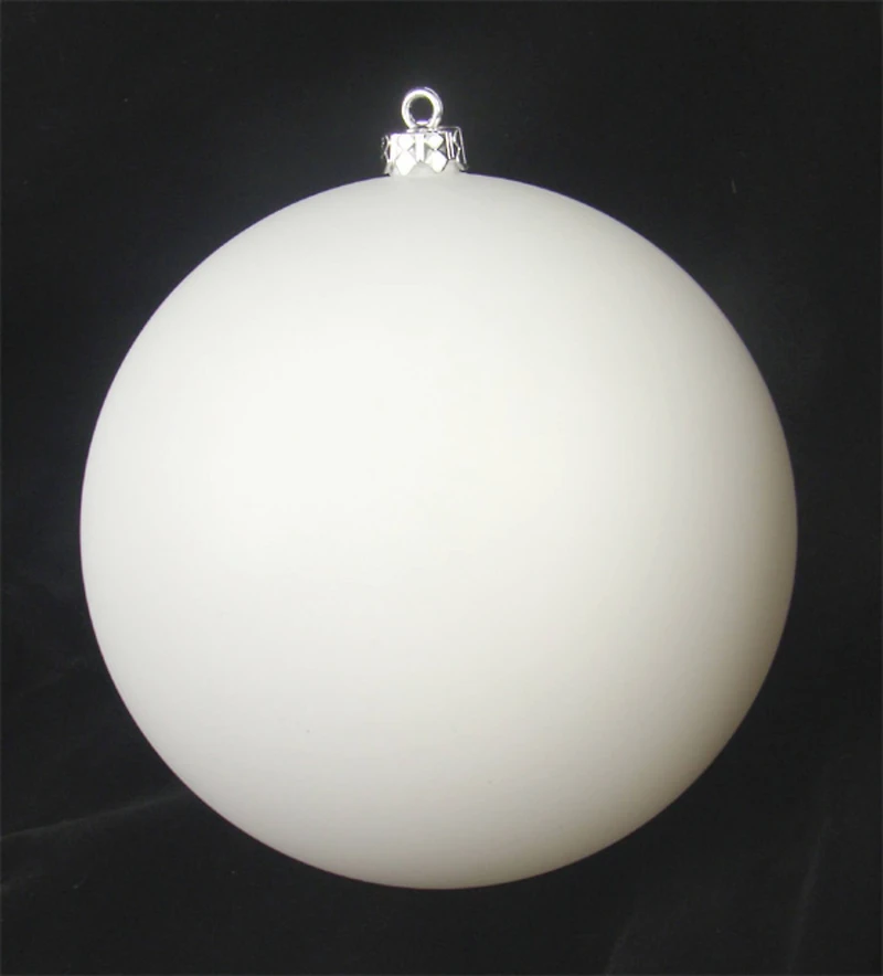 6" Winter White Matte Shatterproof Ball Ornament