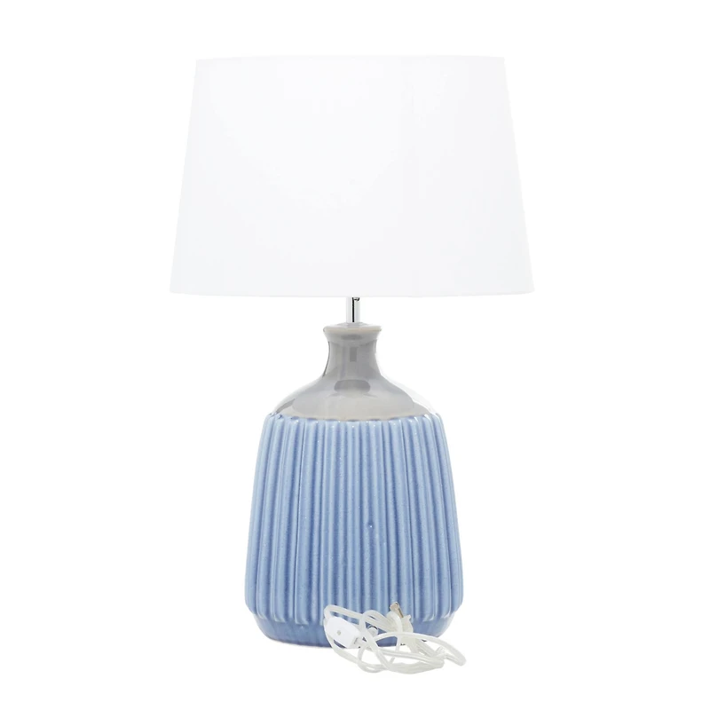 24" Blue Ceramic Coastal Table Lamp