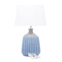 24" Blue Ceramic Coastal Table Lamp