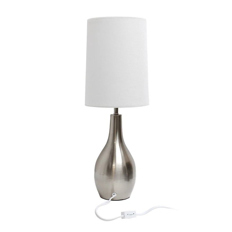 Simple Designs 19.5" Tear Drop Table Lamp with Fabric Drum Shade