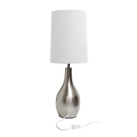 Simple Designs 19.5" Tear Drop Table Lamp with Fabric Drum Shade
