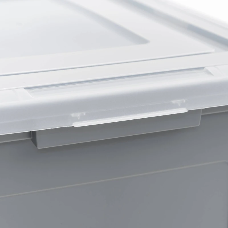 IRIS Gray & Clear 35qt. Snap Tight Plastic File Organizer Box With Lid