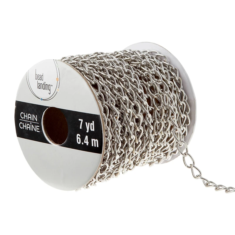 6 Pack: 7yd. Rhodium Curb Chain Spool by Bead Landing™