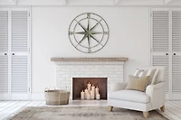 Hello Honey® Metal Compass Wall, Distressed Aqua