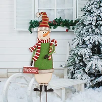 Glitzhome® 3ft. Metal Snowman & Santa Yard Stake Set