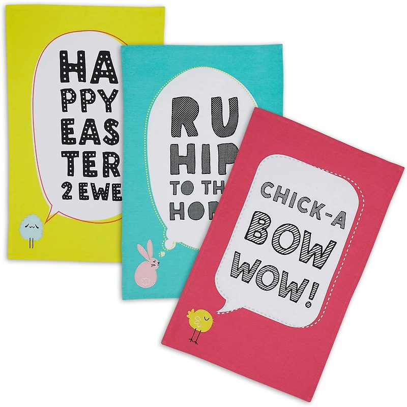 DII® Easter Animals Dishtowels, 3ct.