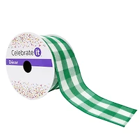 2.5" x 8.3yd. Wired Gingham Ribbon by Celebrate It™ Décor