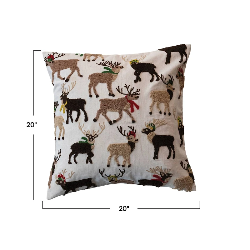 Hello Honey® 20" Reindeer with Scarves Accent Pillow