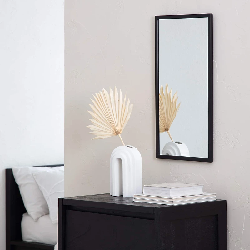 Habitat Mari 24" Black Rectangular Wall Mirror