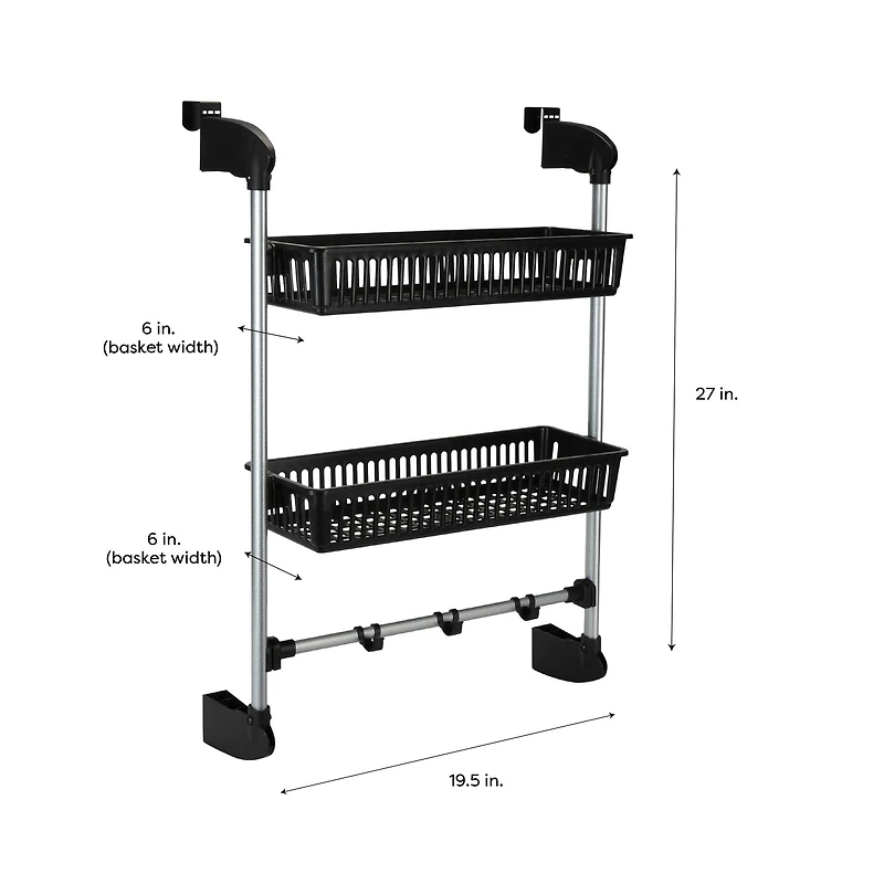 Organize It All 2 Basket Over the Door Storage Hook