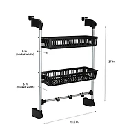 Organize It All 2 Basket Over the Door Storage Hook