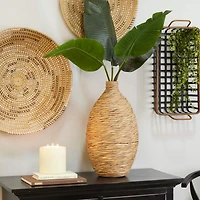 The Novogratz Brown Seagrass Bohemian Vase, 12" x 12" x 22"