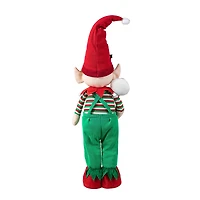 Glitzhome® 39" Telescopic Christmas Elf Boy Standing Décor